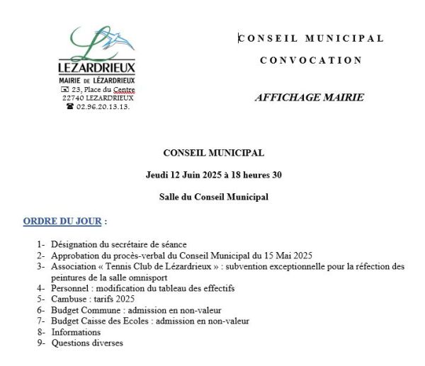 ODJ CM 12 juin 2025