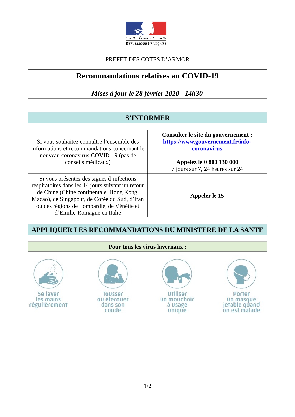 Rappel des consignes 2802201